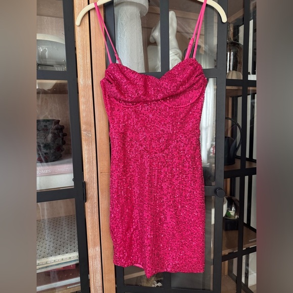 Hello Molly Fun Party Girl sequins mini dress bodycon corset barbiecore vegas - Picture 2 of 8